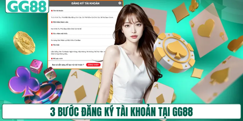 3 bước đăng ký tài khoản tại GG88